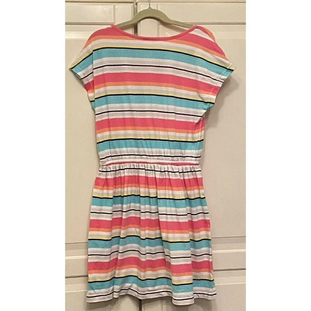 Gymboree Girl’s‎ Lightweight Cotton Striped Dress Pink Green White Sz 10-12